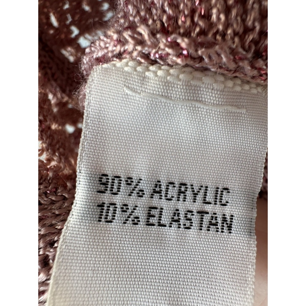 Biruni Retro Pink Lace Knit Cardigan Pearl‎ Detail Short Sleeve Small - Picture 6 of 10